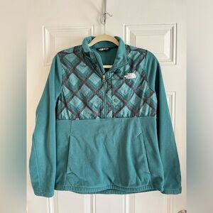 The‎ North Face Women’s M 1/2 Zip Pullover Jasper Green Knit Fleece Sweatshirt